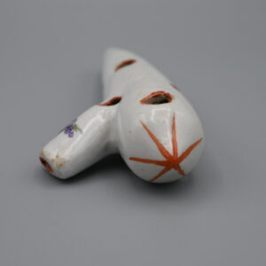 Ocarina, strewn flowers, ceramic - Image 4