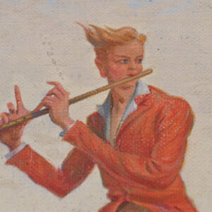 Oil painting – O.KLEIN – Spring song with flutist - Image 4