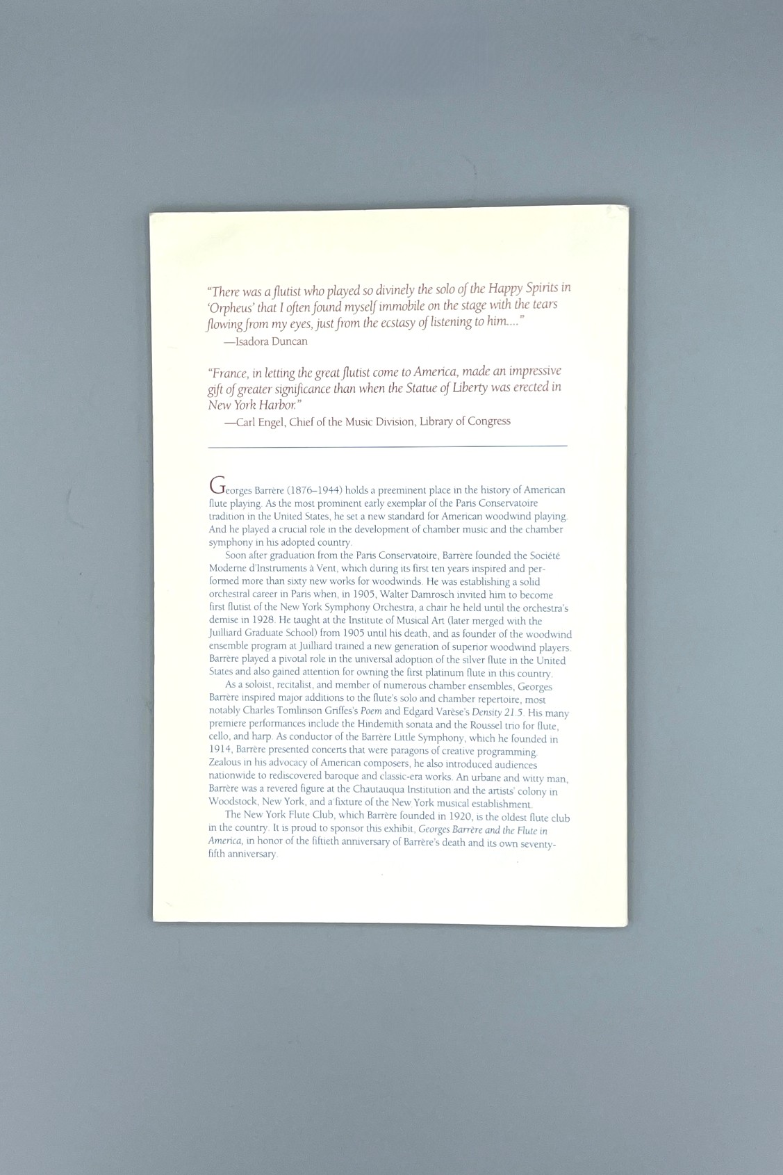 Used book Georges Barrère and the Flute in America 4