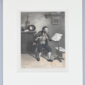 The Flute Player – coloured engraving - Image 3